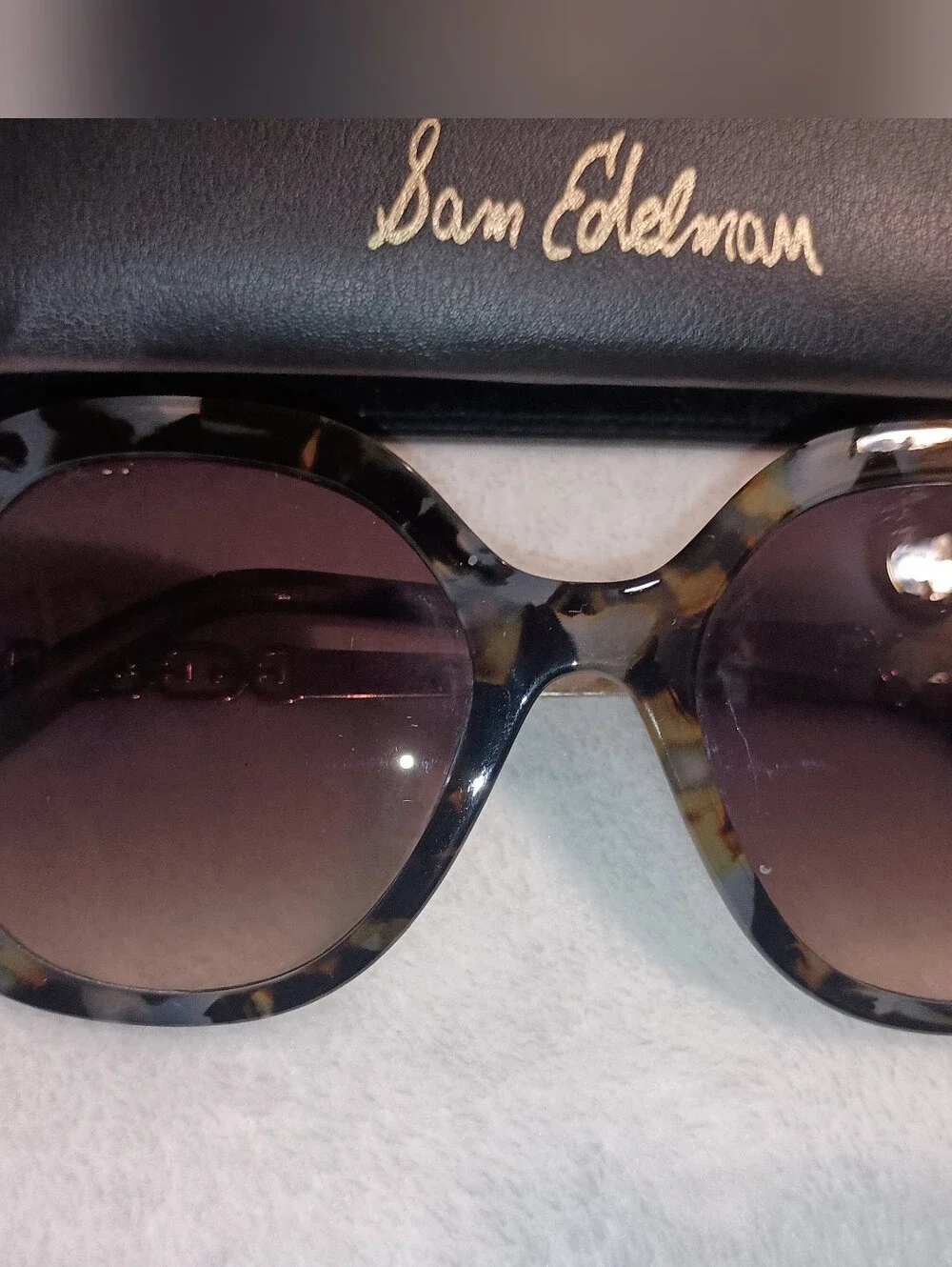 Sam Edelman TORTOISE SHELL SUNGLASSES/Multitone & Gold Hardware Women's OS